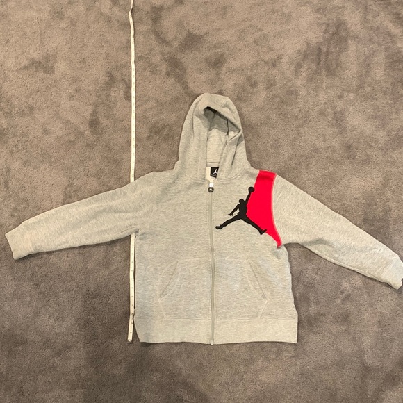 Grey Kids Jordan Zip Up Hoodie Size L - Picture 1 of 5